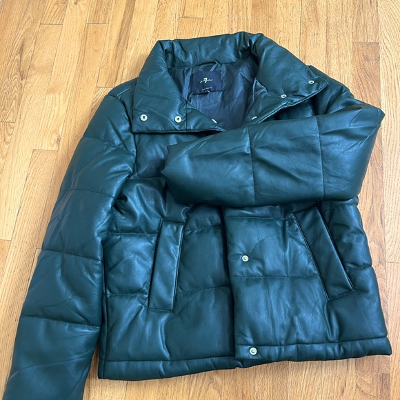 Vegan leather jacket dark green - Picture 2 of 2